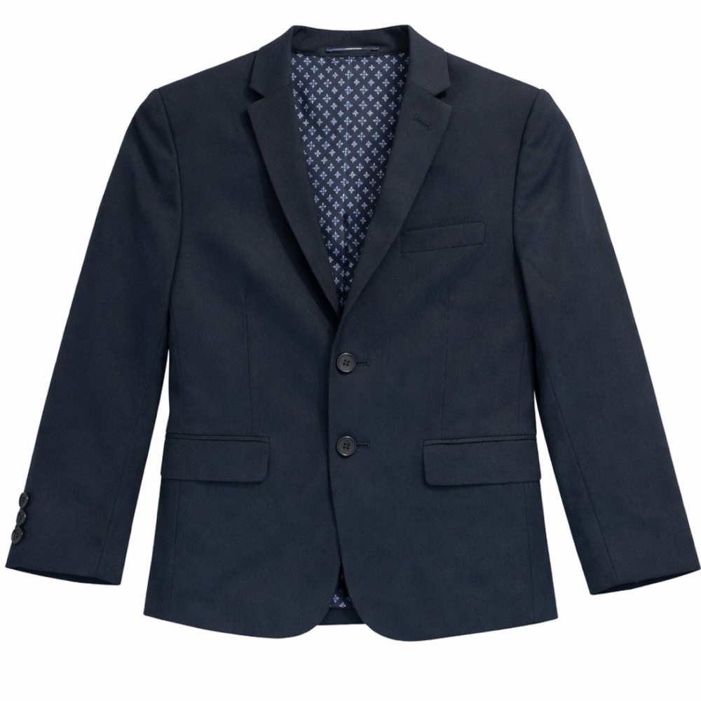 Boys Tallia Classic Navy Youth Wool Blend Blazer Sport Coat Large YL Stretch